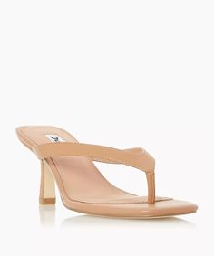 MADOX - Mid Heel Toe Post Sandals - camel | Dune London