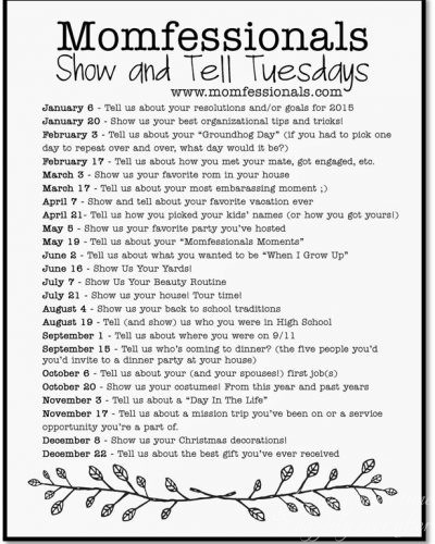 Show and Tell Tuesday Link-Up: I’ll Show You Mine, You Tell Me Yours