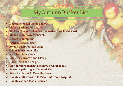 My Autumn Bucket List