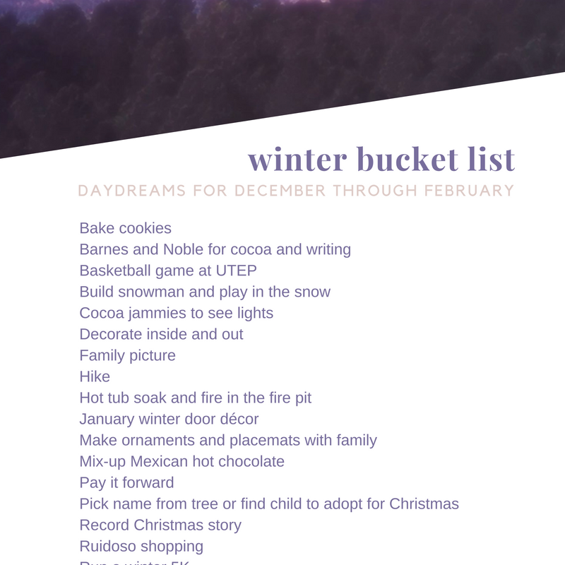 My Winter Bucket List: Second Progress Report, 2.14.2017