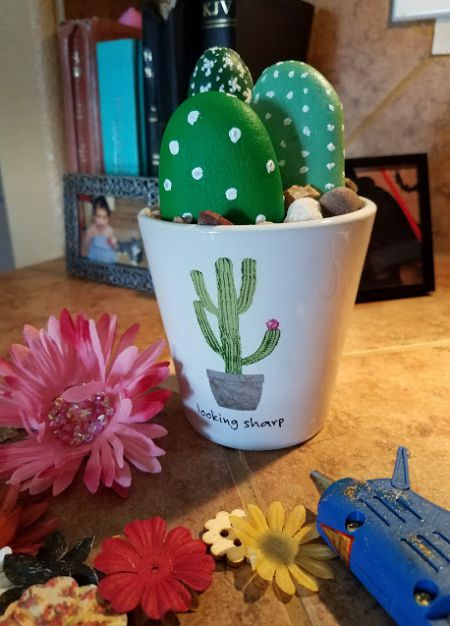 DIM, Did It Myself: Painted Rock Cactus Garden