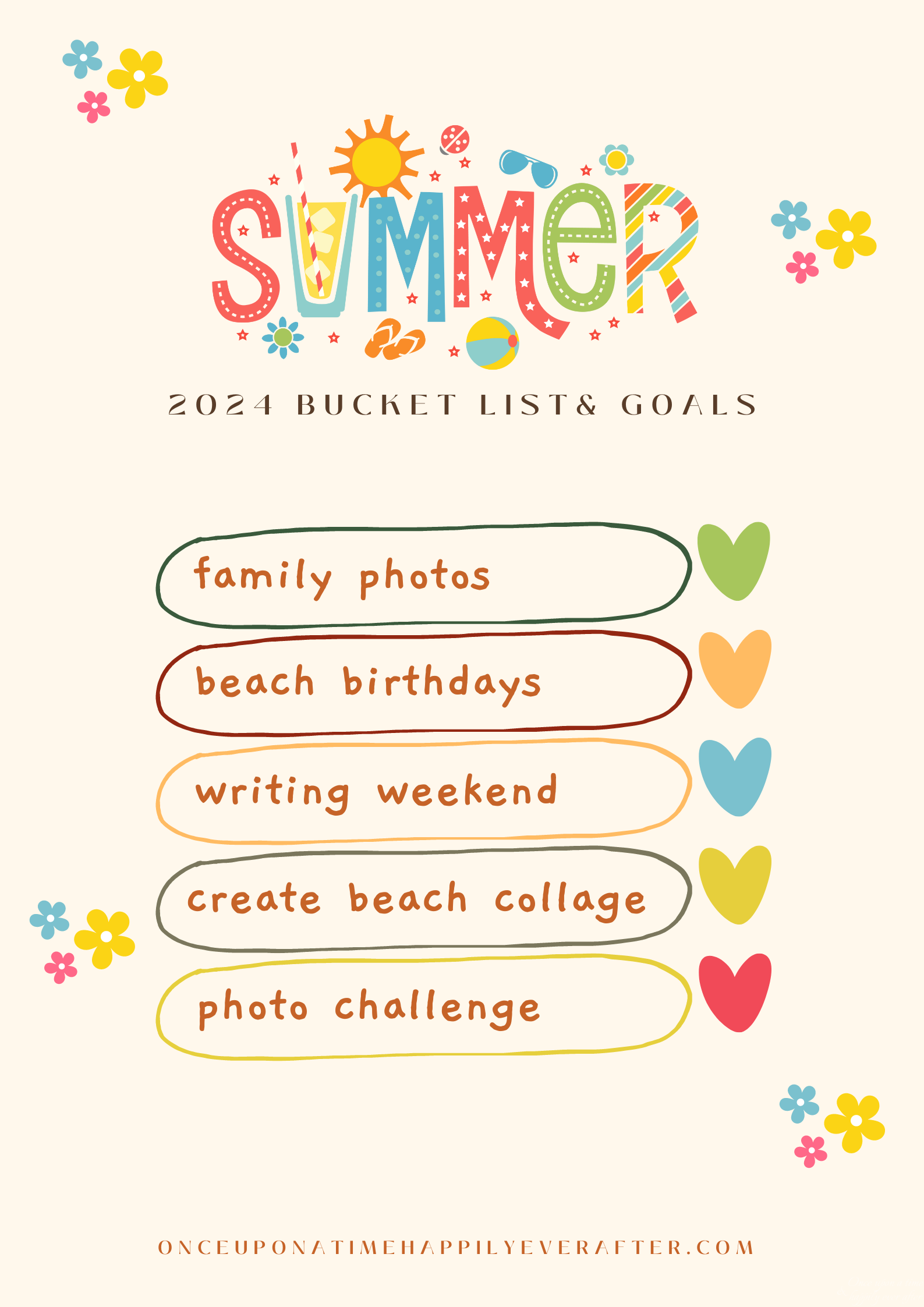 Summer 2024 Bucket List and Goals