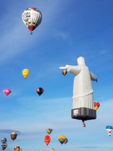Jesus overlooking the other balloons.